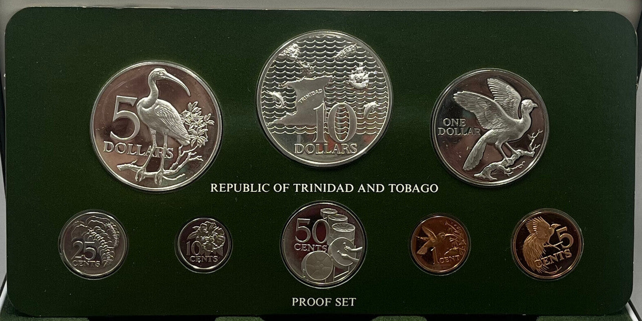 1976  COINAGE OF TRINIDAD AND TOBAGO (8 COINS PROOF SET)