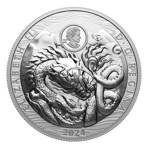 2024 3oz $50 YEAR OF THE DRAGON FINE SILVER COIN