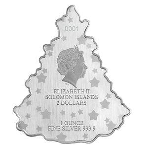 2023 1oz $2 HOLIDAY TREE FINE SILVER COIN