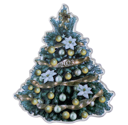 2023 1oz $2 HOLIDAY TREE FINE SILVER COIN