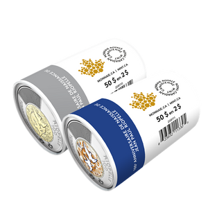 2023 2-DOLLAR 100TH ANNIVERSARY OF THE BIRTH OF JEAN PAUL RIOPELLE 2-ROLL SET (COLOURIZED/NON-COLOURIZED)