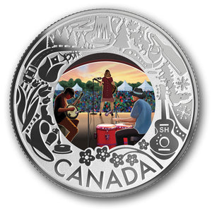2019 $3 CELEBRATING CANADIAN FUN AND FESTIVITIES - FOLK MUSIC FINE SILVER COIN