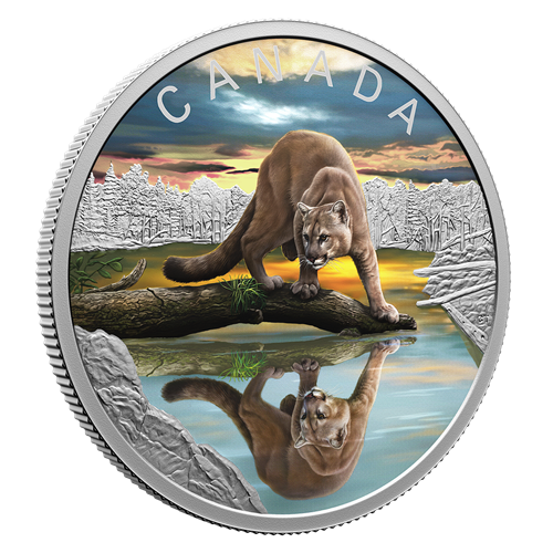 2024 1oz $20 WILDLIFE REFLECTIONS: COUGAR FINE SILVER COIN