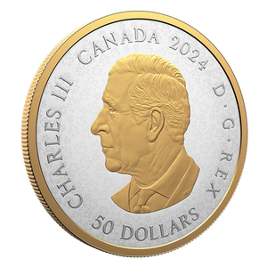 2024 5oz $50 HERALDIC LANDSCAPE: BIRDS OF CANADA FINE SILVER COIN