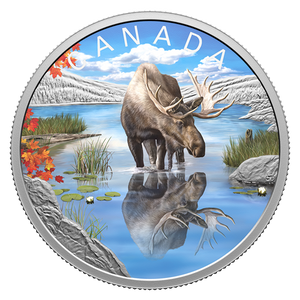 2024 1oz $20 WILDLIFE REFLECTIONS: MOOSE FINE SILVER COIN