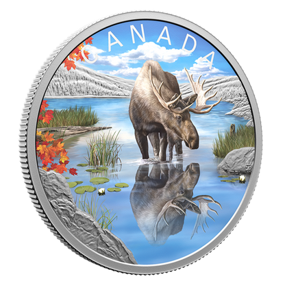 2024 1oz $20 WILDLIFE REFLECTIONS: MOOSE FINE SILVER COIN