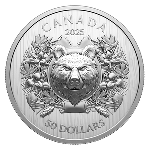 2025 2oz $50 HERALDIC BEAR FINE SILVER COIN