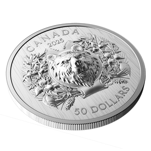 2025 2oz $50 HERALDIC BEAR FINE SILVER COIN
