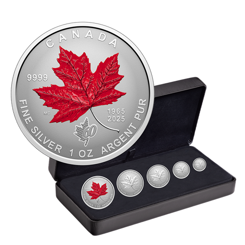 2025 1.9oz FRACTIONAL SET - 60TH ANNIVERSARY OF THE CANADIAN FLAG FINE SILVER COIN