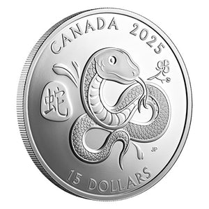2025 1oz $15 LUNAR YEAR OF THE SNAKE FINE SILVER COIN