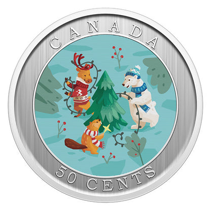 2024 50-CENT LENTICULAR COIN TRIMMING THE HOLIDAY TREE