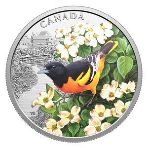 2025 1oz $20 COLOURFUL BIRDS: BALTIMORE ORIOLE FINE SILVER COIN