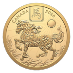 2026 $100 Lunar Year of the Horse 1/2 oz pure gold coin - reverse