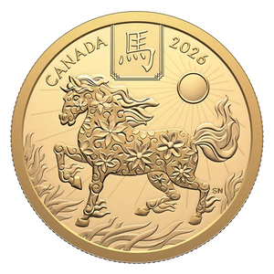 2026 $100 Lunar Year of the Horse 1/2 oz pure gold coin - reverse