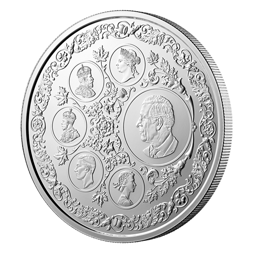 2025 5oz $50 LEGACY OF THE CROWN FINE SILVER COIN