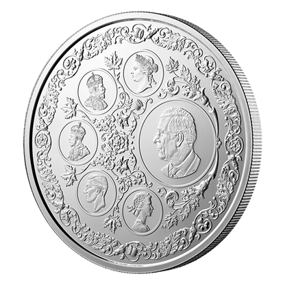 2025 5oz $50 LEGACY OF THE CROWN FINE SILVER COIN