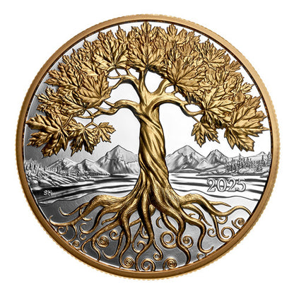 2025 5oz $50 MAPLE TREE OF LIFE FINE SILVER COIN