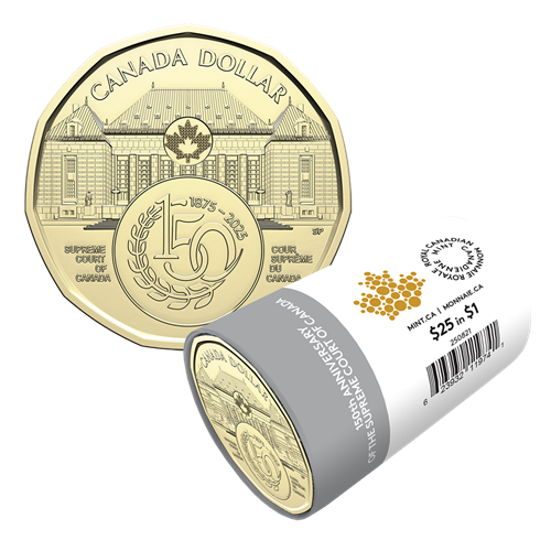 2025 $1 150TH ANNIVERSARY OF THE SUPREME COURT OF CANADA NON-COLOURIZED SPECIAL WRAP ROLL