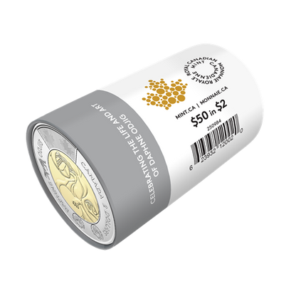 2025 2-DOLLAR CELEBRATING THE LIFE AND ART OF DAPHNE ODJIG NON-COLOURIZED SPECIAL WRAP ROLL
