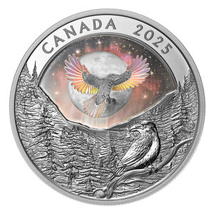 2025 1oz $20 MOON SKY: RAVEN FINE SILVER COIN