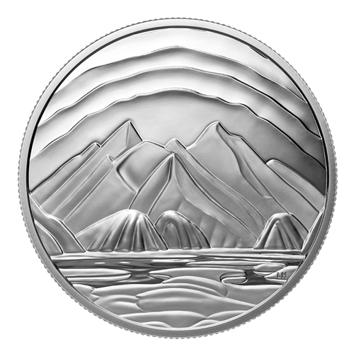 2025 5oz $50 BAFFIN ISLAND MOUNTAINS BY LAWREN S. HARRIS FINE SILVER COIN