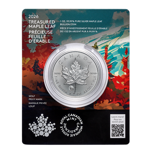 E-TRANSFER ONLY - 2026 1oz $5 TREASURED MAPLE LEAF 1OZ PURE SILVER  BULLION COIN