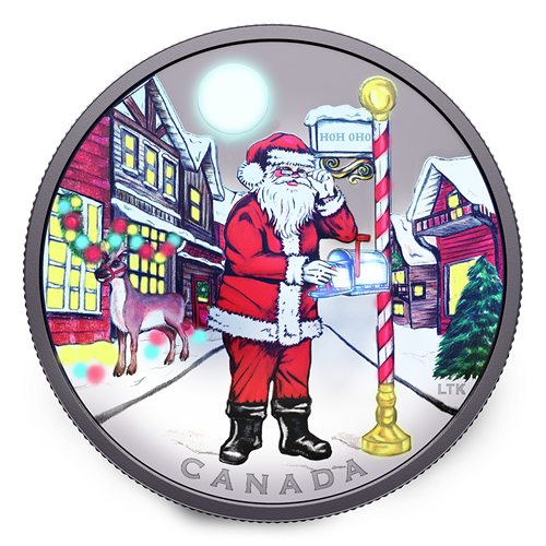 2025 1oz $20 DEAR SANTA FINE SILVER COIN (WITH BLACK LIGHTS)