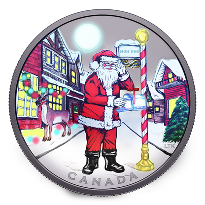 2025 1oz $20 DEAR SANTA FINE SILVER COIN (WITH BLACK LIGHTS)