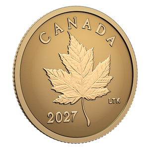 2027 0.5g $1 ICONIC MAPLE LEAF PURE GOLD COIN