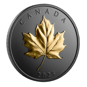 2025 1oz $20 GILDED ELEGANT MAPLE FINE SILVER COIN