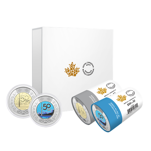 2026 $2 50TH ANNIVERSARY OF THE CN TOWER SPECIAL WRAP ROLL BOX SET