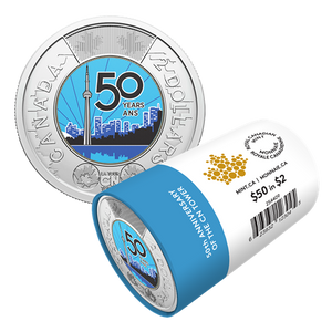 2026 $2 50TH ANNIVERSARY OF THE CN TOWER COLOURIZED SPECIAL WRAP ROLL