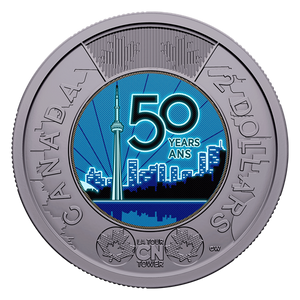 2026 $2 50TH ANNIVERSARY OF THE CN TOWER COLOURIZED SPECIAL WRAP ROLL