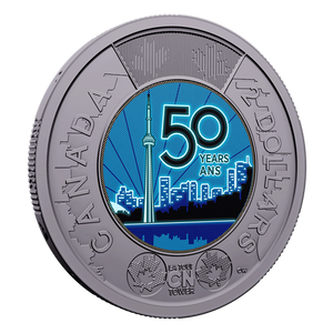 2026 $2 50TH ANNIVERSARY OF THE CN TOWER COLOURIZED SPECIAL WRAP ROLL