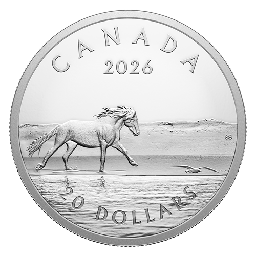 2026 1oz $20 SABLE ISLAND HORSES FINE SILVER COIN