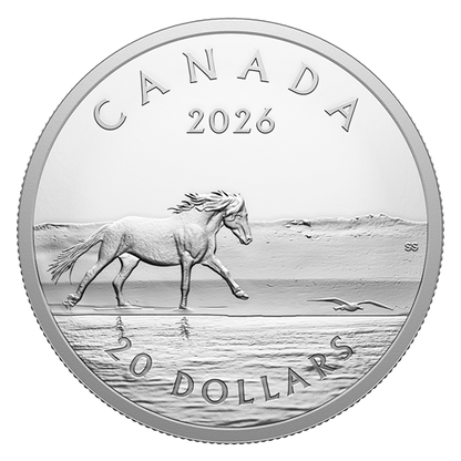 2026 1oz $20 SABLE ISLAND HORSES FINE SILVER COIN