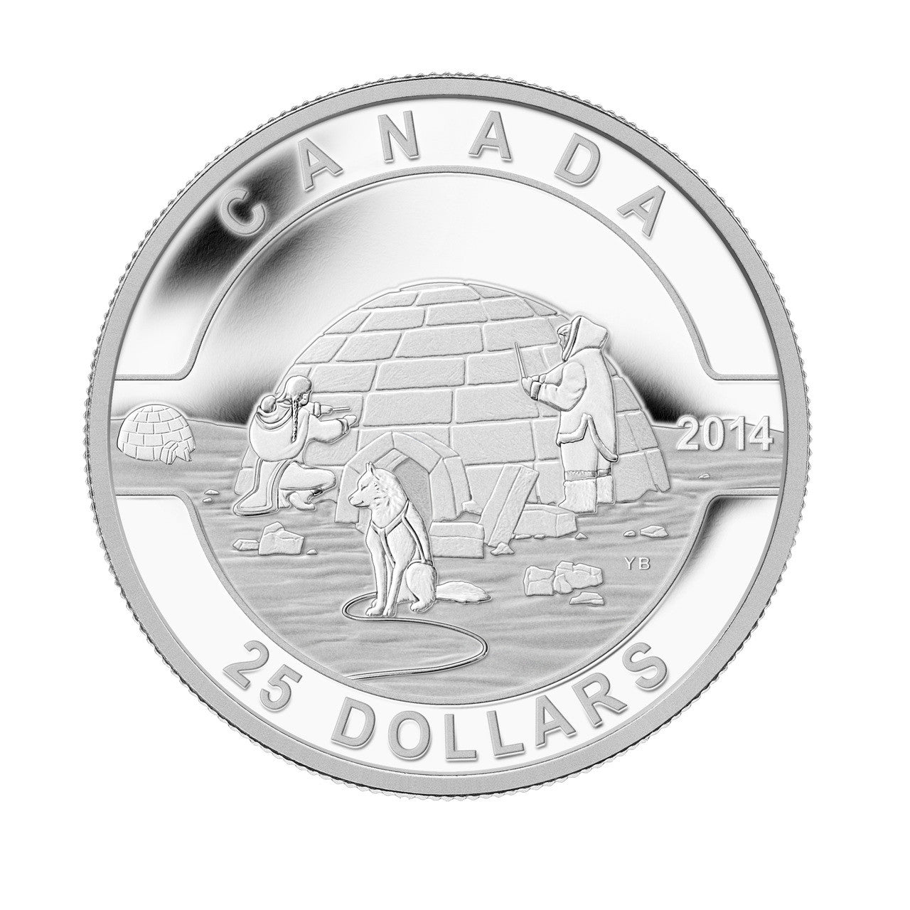 2014 1oz $25 O CANADA - THE IGLOO FINE SILVER COIN (TONED)