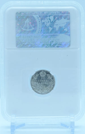 1911 10 CENT CANADA OBV. GODLESS – BROAD LEAVES – MS 64 - GRADED