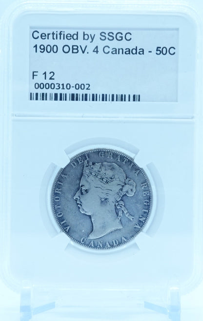 1900 50 CENT CANADA OBV.4 – F 12 – GRADED