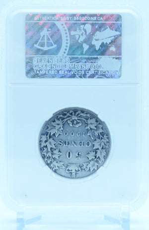 1900 50 CENT CANADA OBV.4 – F 12 – GRADED