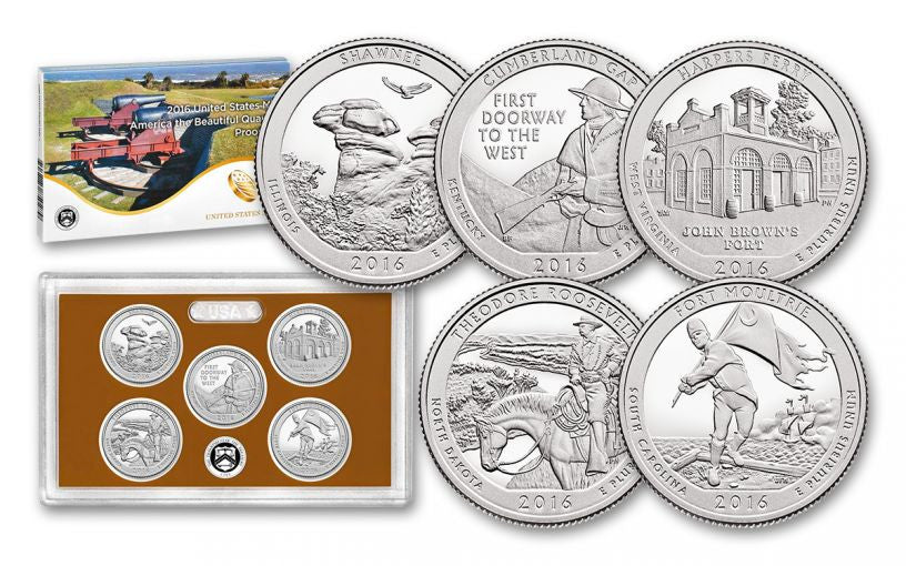 2016 AMERICA THE BEAUTIFUL PROOF QUARTER SET - US MINT