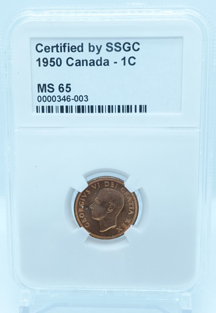 1950 1 CENT CANADA – MS 65 – GRADED (346-003)