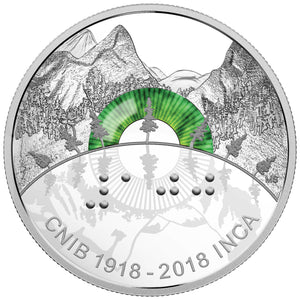 2018 2oz $30 100TH ANNIVERSARY OF THE CANADIAN NATIONAL INSTITUTE FOR THE BLIND FINE SILVER COIN AND BRONZE MEDALLION SET