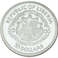 2000 1oz $20 REPUBLIC OF LIBERIA : "THE MILLENNIUM" FINE SILVER COIN