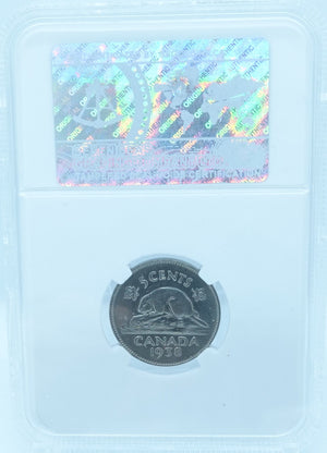 1938 5 CENT CANADA – AU 55 – GRADED (348-004)