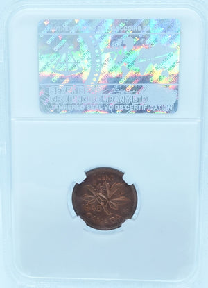 1945 1 CENT CANADA – MS 64 – GRADED (348-006)