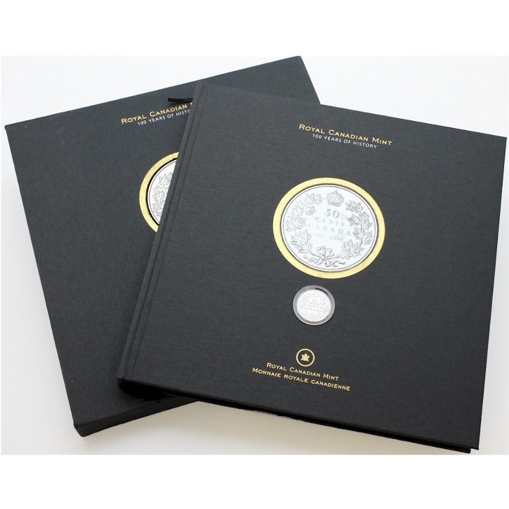 2008 100 YEARS OF HISTORY BOOK WITH STERLING 50-CENT SILVER COIN