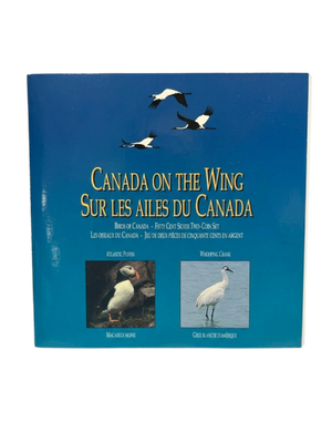 [AUCTION ONLY] 1995 50-CENT 4-COIN CANADIAN BIRD SET - PUFFIN - CRANE- GRAY JAY - PTARMIGAN