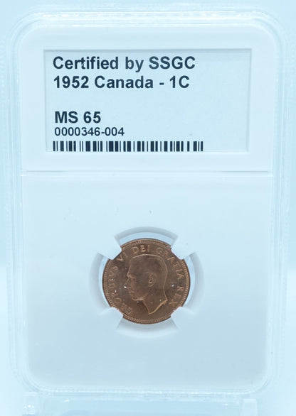 1952 1 CENT CANADA – MS 65 – GRADED (346-004)