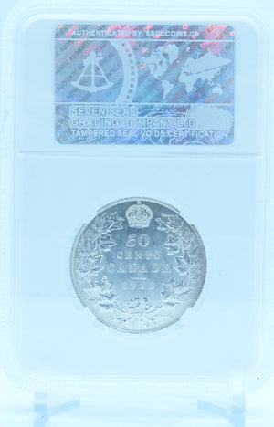 1913 50 CENT CANADA – AU 58 – GRADED